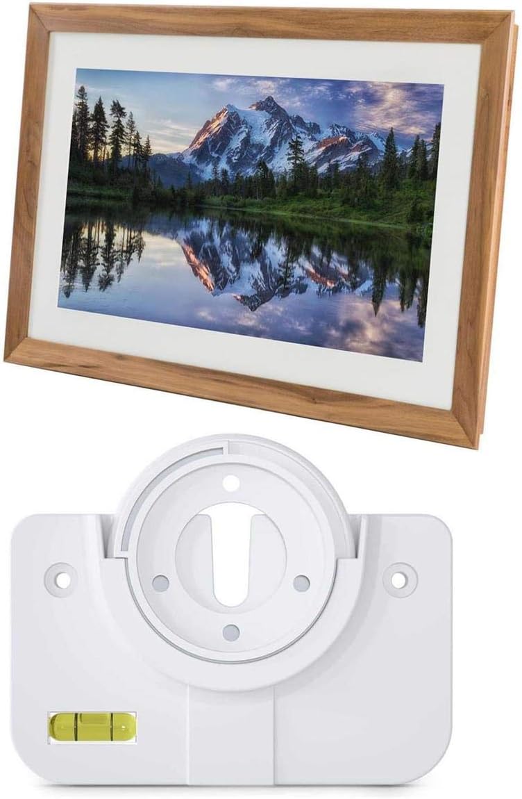 Meural Canvas in Winslow Walnut with Meural Swivel Mount II