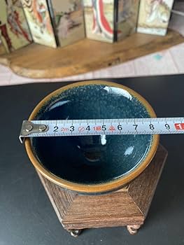 Amazon.co.jp: 天目茶碗 茶道具 建窯盞 窯変釉 茶碗 油滴天目