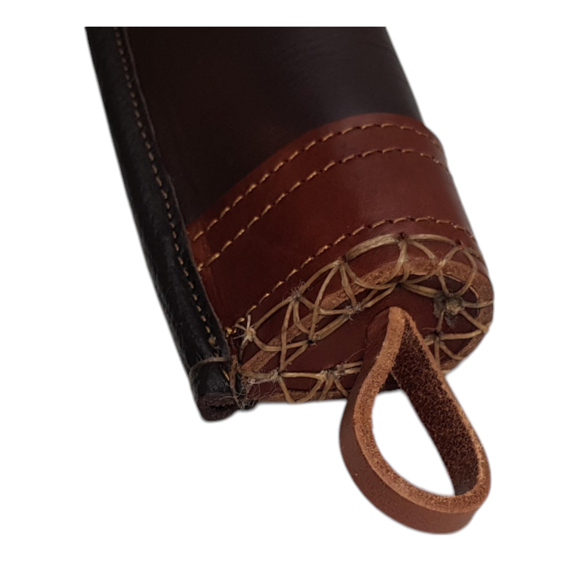Funda Escopeta Fabricada en Cuero Natural, para semiautomática, con Refuerzo en Puntera Cosida a Mano