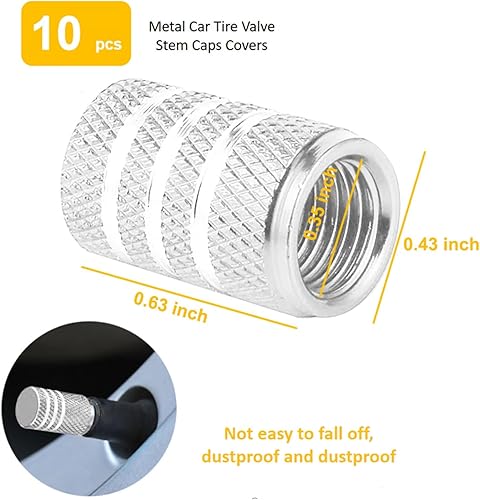 Miniatura 2 de 10 tapas de metal resistentes a la corrosión para válvulas de neumáticos de automóvil, universales, para automóviles, SUV, camiones, motocicletas y