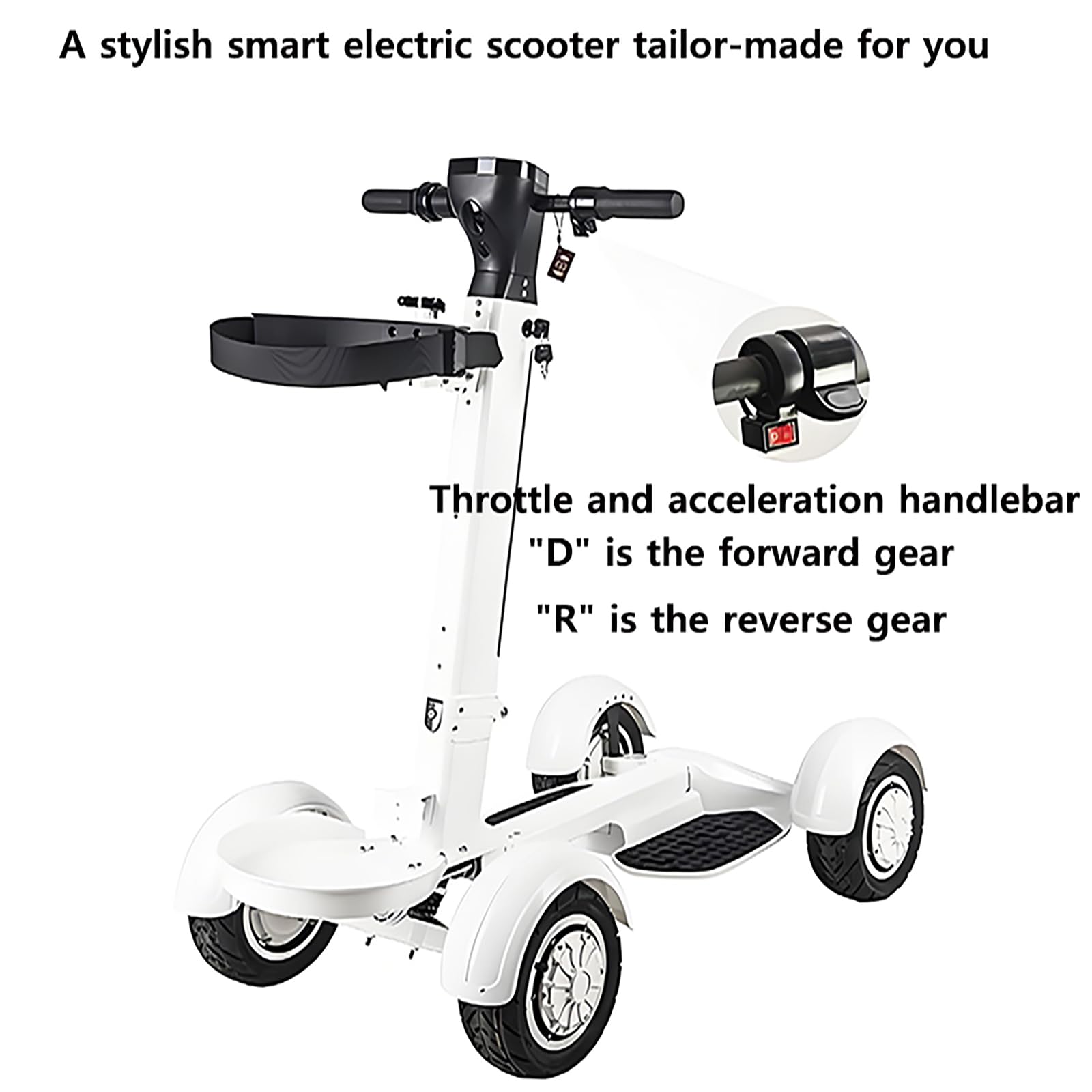 Poussette Golf Électrique avec Pédale,Scooter Golf Plié À 4 Roues avec Poignée,Support Marche Avant/arrière, Stationnement en Pente Facile, Portée Jusqu'à 30km,Charge 200kg, pour Terrain