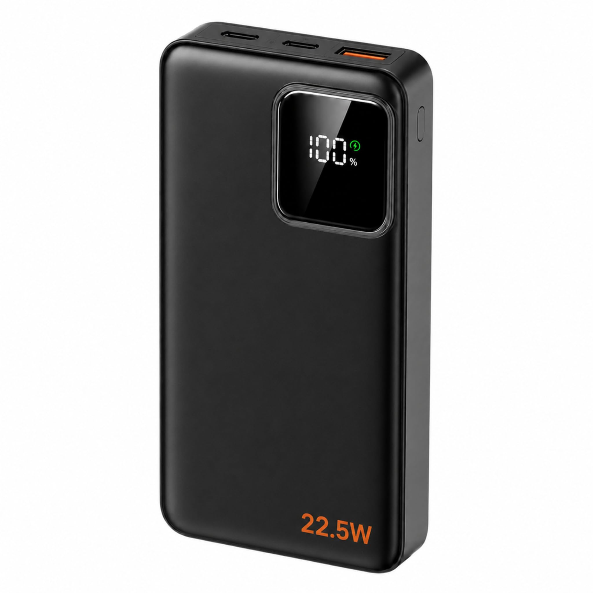 Carregador Portátil (Power Bank) 20000Mah Turbo 22.5w Carregamento Ultra Rápido PD Visor Led com 2 Saídas Compatível com Android e IOS (Preto)