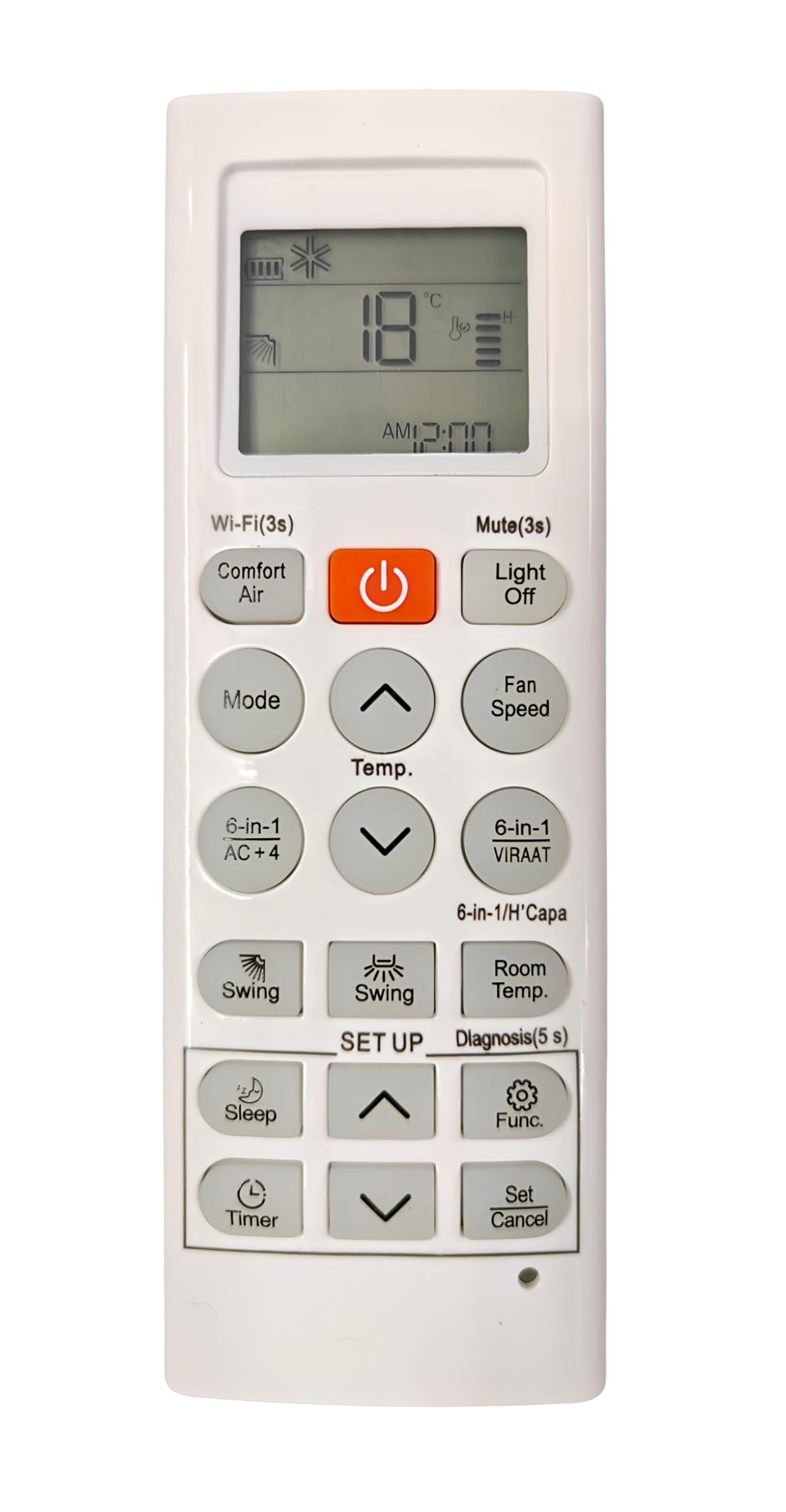 Ehop AKB75215411 Compatible Remote Control for Lg Inverter AC with 6in1 Viraat Function AC-36U