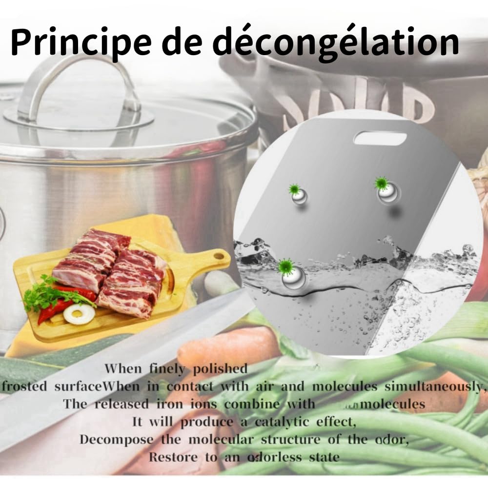 Planche a Decouper en Titane,28X39CM,2MM d’Épaisseur,Double Face Planche de Cuisine pour Viande, Fruits,Fromage et Légumes