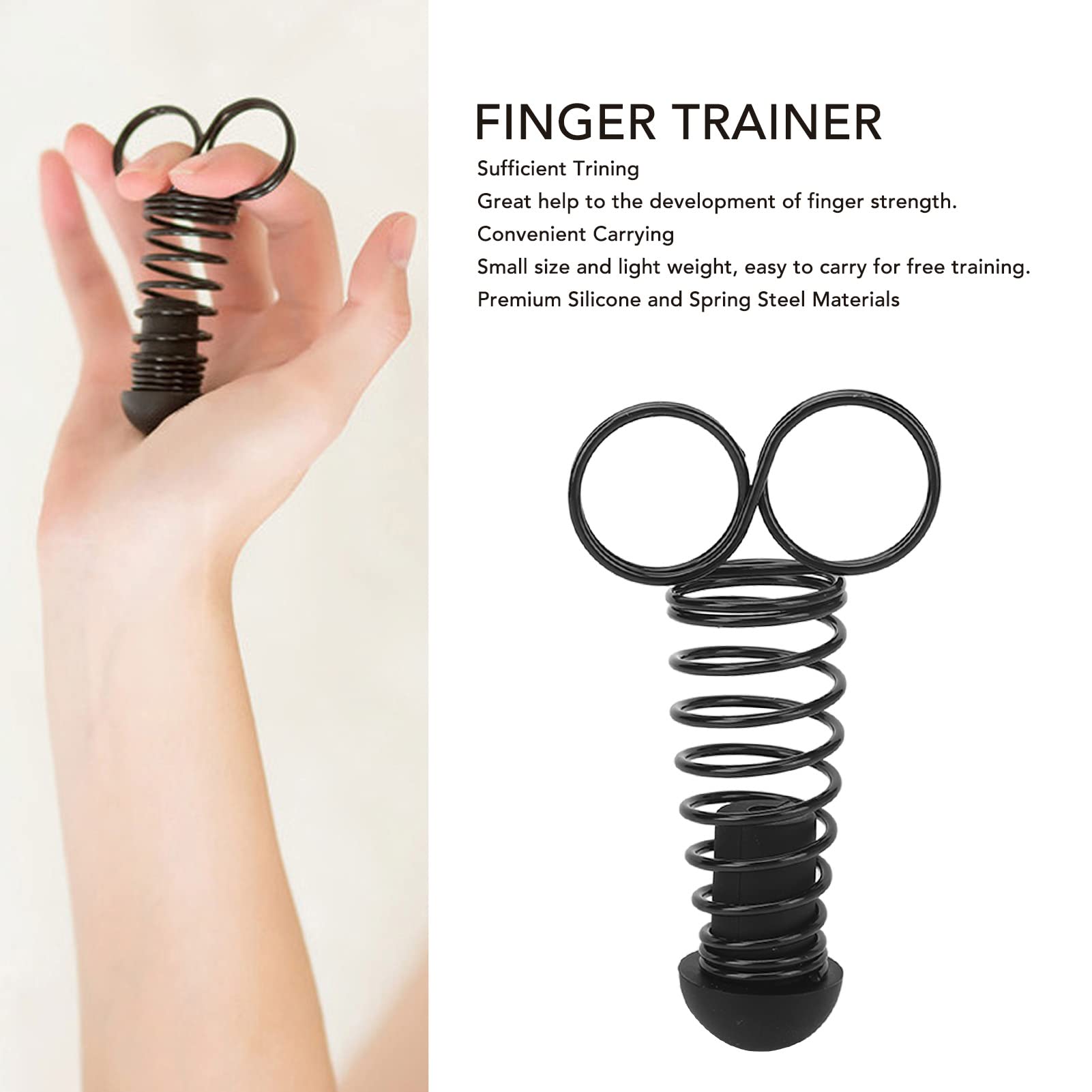 Finger Exerciser Hand Strengthener, Quick Rebounding Finger Extension Exerciser Comfortable Portable Spring Steel Silicone for Exercise