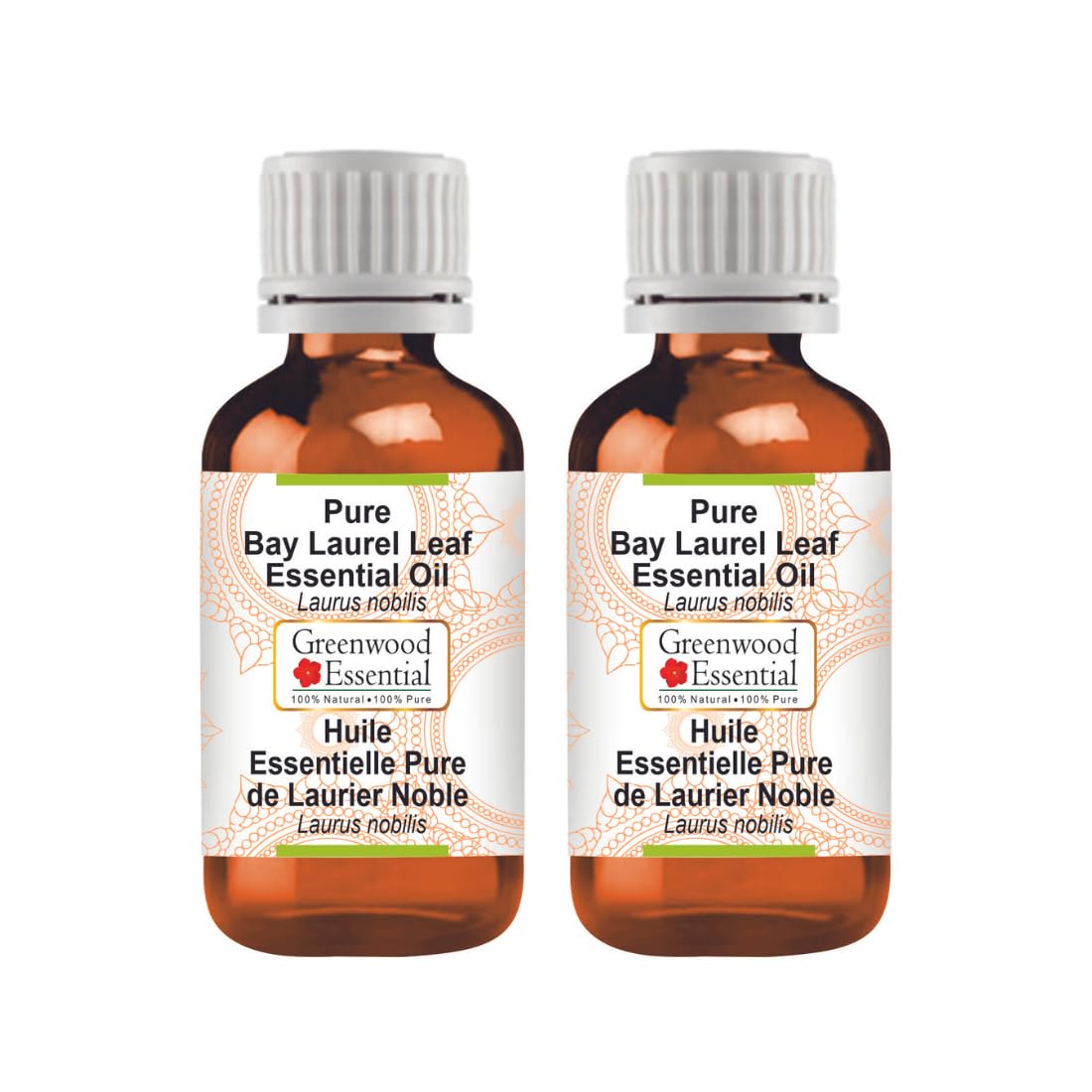 Greenwood Essential Pure Bay Laurel Leaf Essential Oil (Laurus nobilis) Steam Distilled (Pack of Two) 100ml X 2 (6.76 oz)