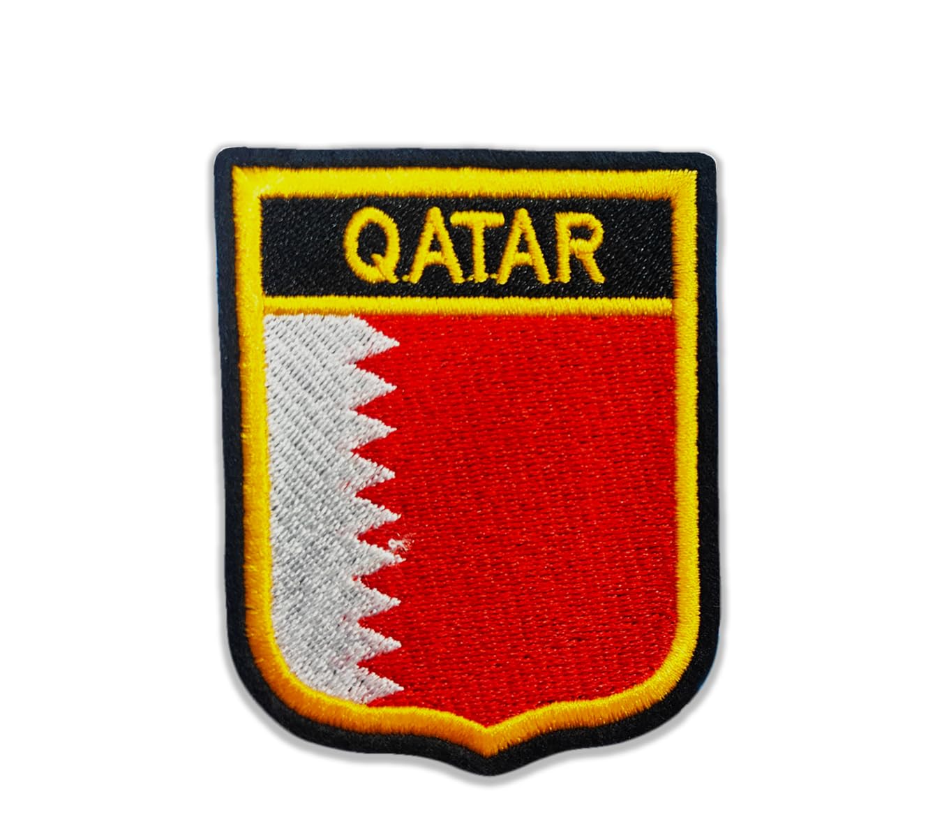 Patched Up Qatar Country Flag Embroidered Patches | Durable Embroidery Sticker | Sew On Patch for Jackets, Jeans, Bags, Clothes | Decorative Cloth Badge for Biker, Military, Travel (3 x 2.5 Inch)