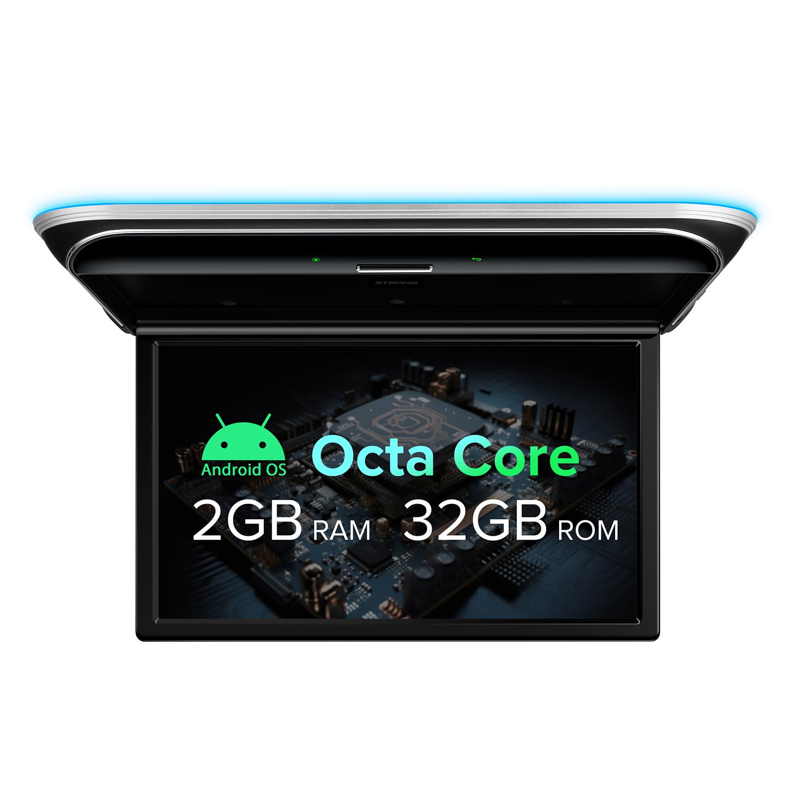 XTRONS 17,3 Zoll Auto Overhead FHD 1080P IPS Bildschirm Octa-Core 2+32 Android Autodach-Multimedia-Player mit hervorragender für Sound und Bildschirmspiegelung HDMI/USB/AV/FM/IR