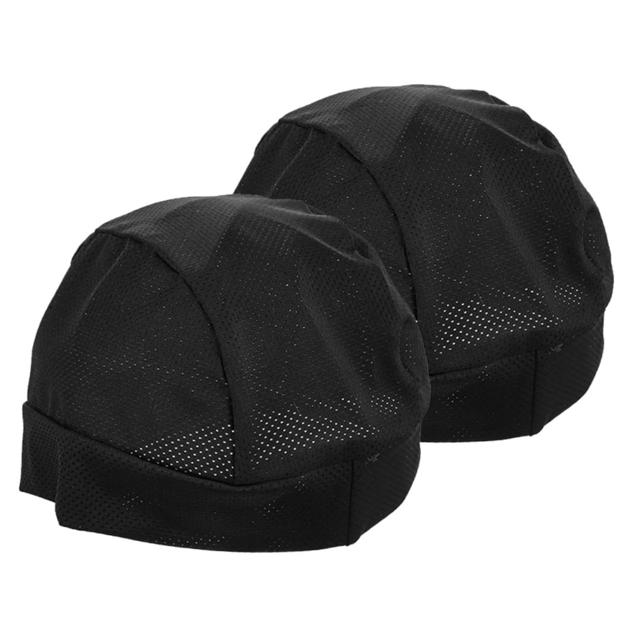 POPETPOP 2pcs Inner Hat Protective Cycling Cap for Motorcycle Breathable Skull Cap for Men Comfortable and Wear-Resistant Design for Outdoor Sports Activities Black