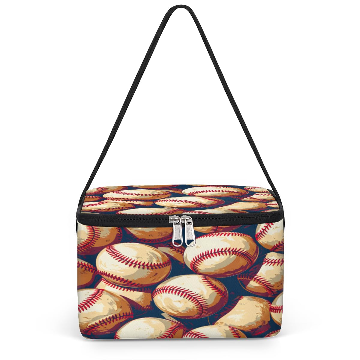 GzLeyigou Lunch Bags for Women Men 9 Cans,Baseballs Hot & Cold Food Delivery Bag Insulated Grocery Bag Insulated Lunch Box Cooler Bag for Office Work Picnic Beach