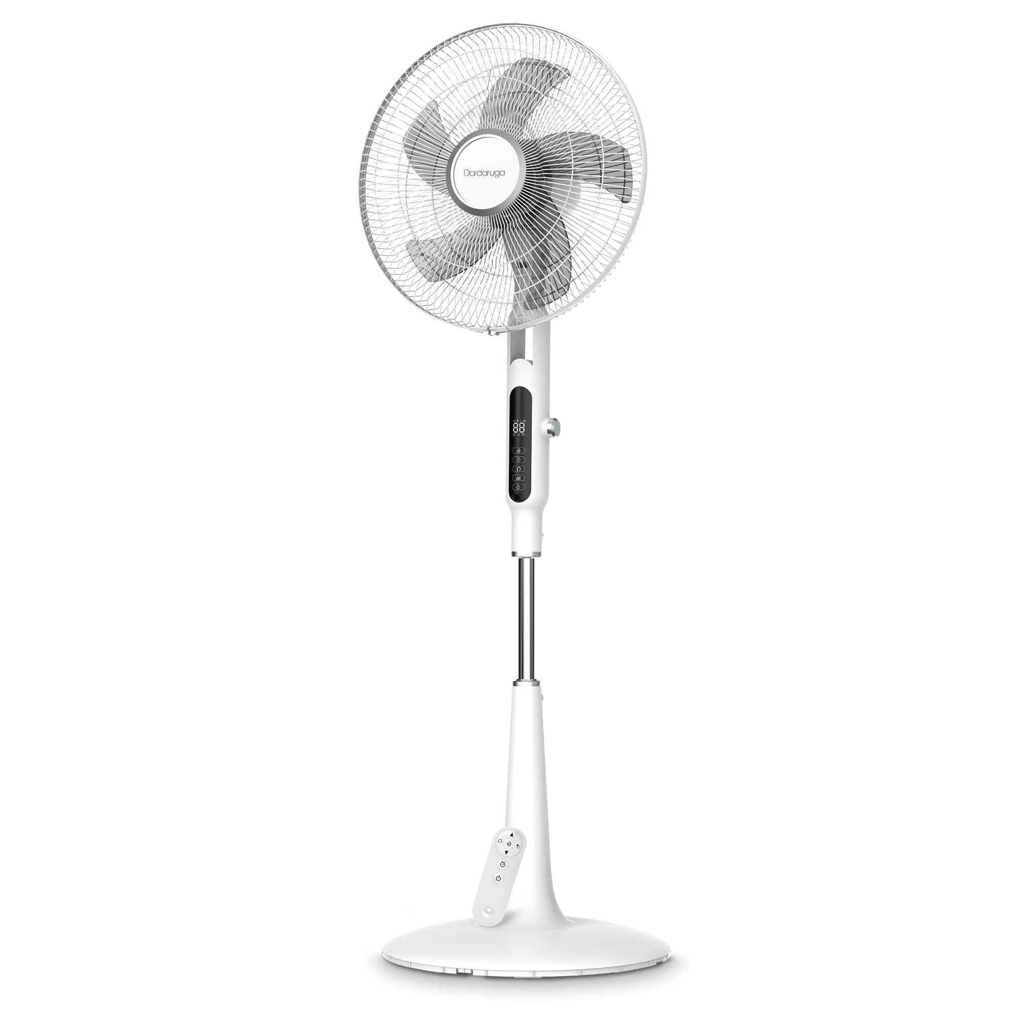 Ventilatore a Piantana Premium, Ultrasilenzioso, Touch Screen a sfioro, Night Mode, Antizanzare, Timer, Telecomando, Risparmio Energetico, Altezza Regolabile, Oscillazione, Design BIANCO