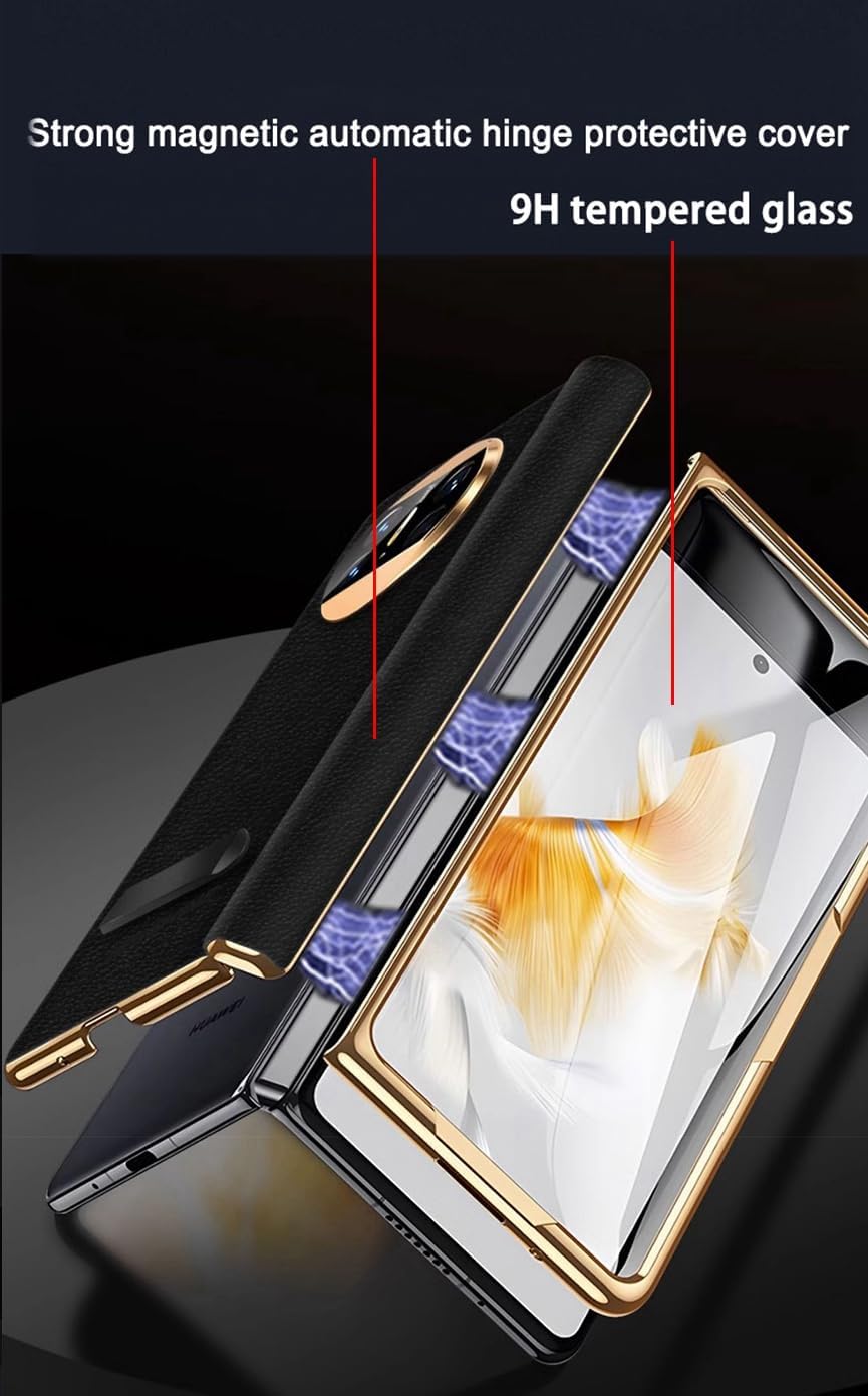 Leather Case for Huawei Mate X5, Hinged Cover for Huawei Mate X 5 Cell Phone, Bracket, Mobile Phone Shell, Leather Holster