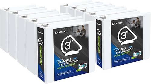 Vista 32 de Comix Carpeta duradera de 3 anillas, carpetas de anillos en D de 5 pulgadas, con capacidad para 950 hojas de papel tamaño carta de EE. UU., paquete