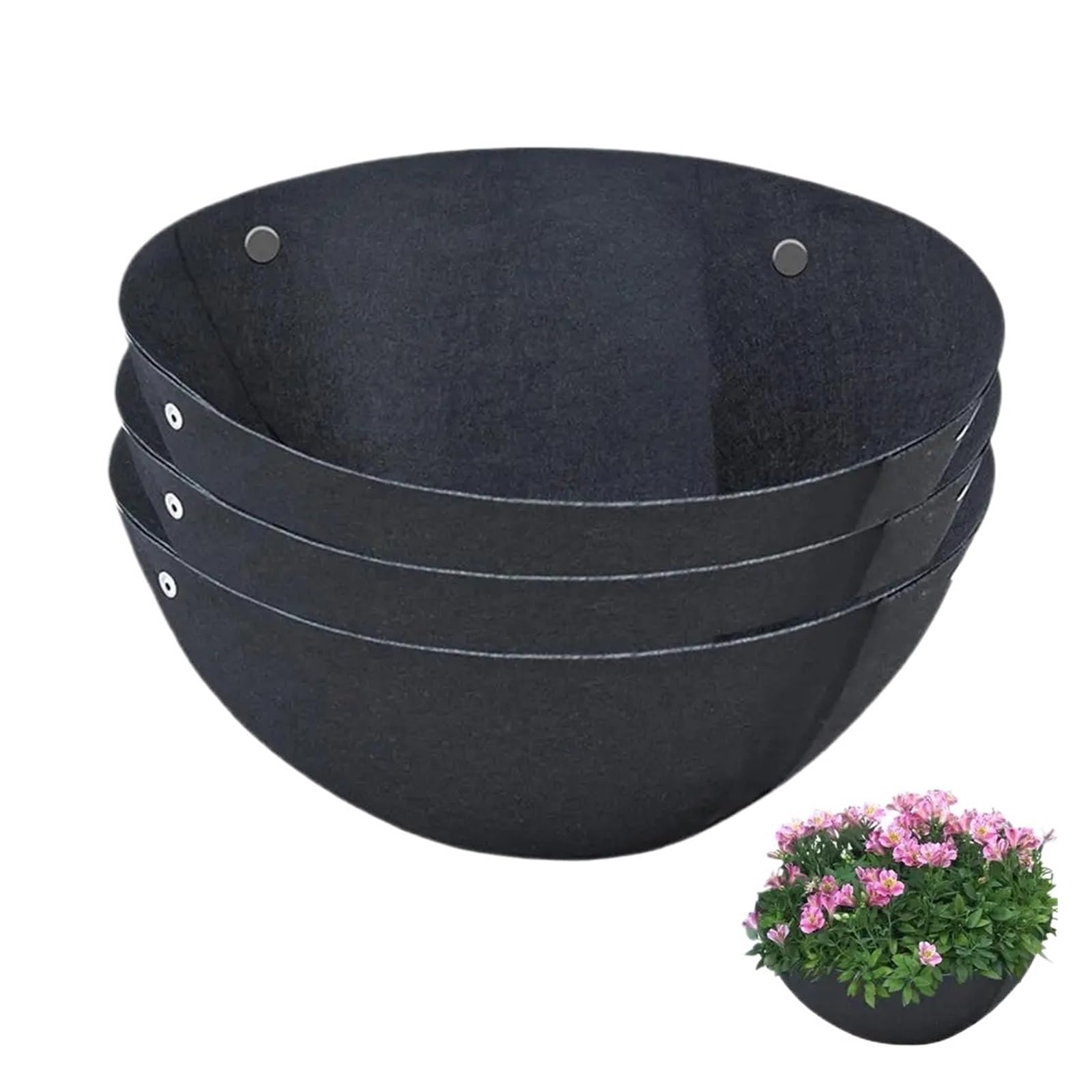 AYWTIUN Felt Planter Liner Felt Planter Liner 3pcs Round Black Window Box Liners Plant Basket Accessories for Vegetable Flower Pot Prevent Birds From(14inches)