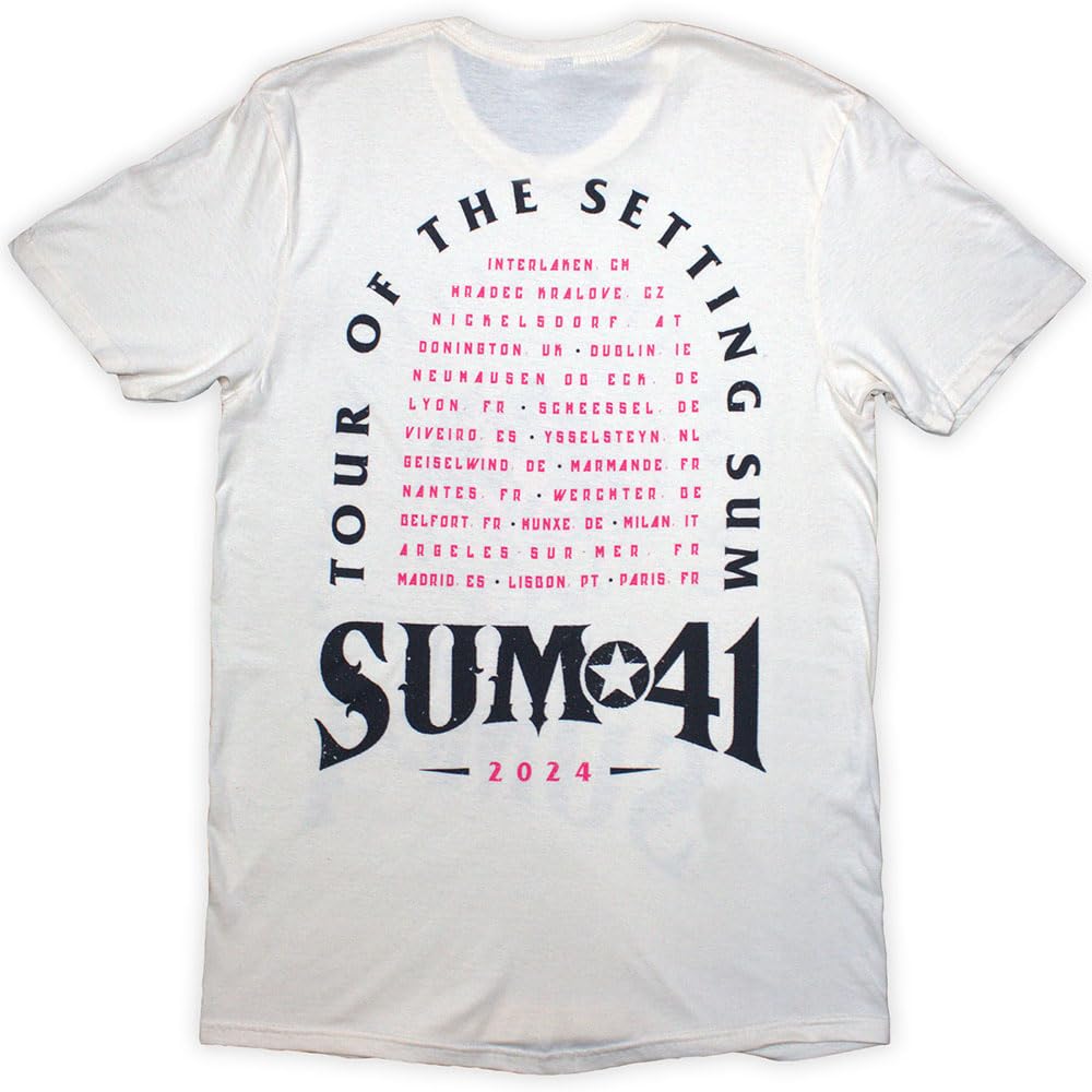 Rock Off officially licensed products Sum 41 Tour 24 Pink Skull T Shirt XXL