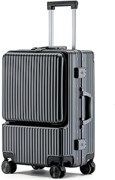 OLOTU Carry-Ons Hardside Luggage Front Opening Aluminum Cabin Luggage Universal Wheel Lock Box Business Travel Boarding Suitcase Portable