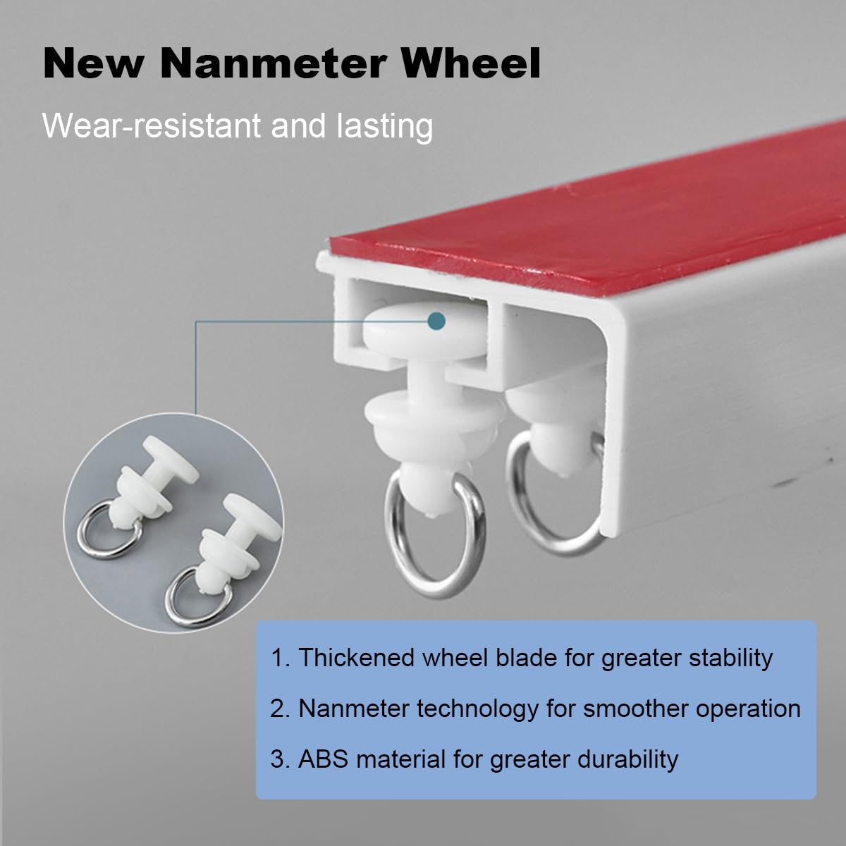 Système de rails de rideaux de plafond robustes – Tringle à rideaux auto-adhésive sans perçage – Rail coulissant lisse pour camping-car, salle de bain, maison – Ensemble de tringle à rideaux blanche