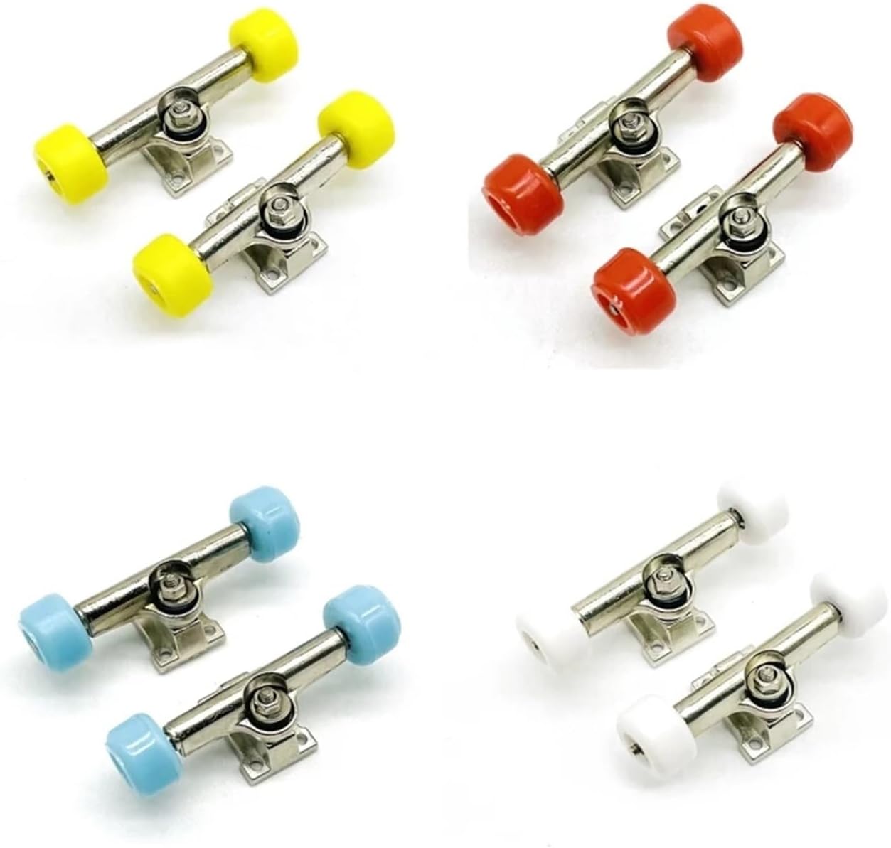 8 Pcs Mini Finger Skateboard Accessories, Including Bearings, Wheels, Nuts, and Bolts.(Yellow)