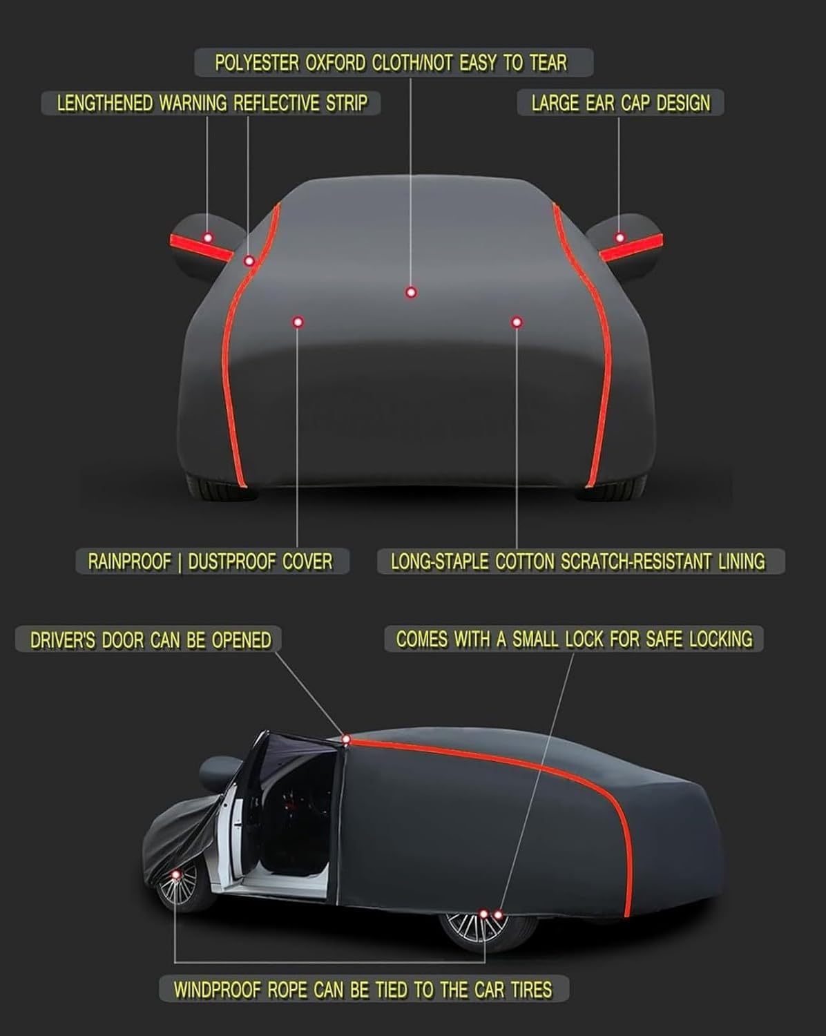 Bâche Voiture Exterieur pour Citroen C4 Picasso,Housse Voiture Étanche,Housse De Protection Imperméable Respirante À l'eau,Anti-UV SWH507