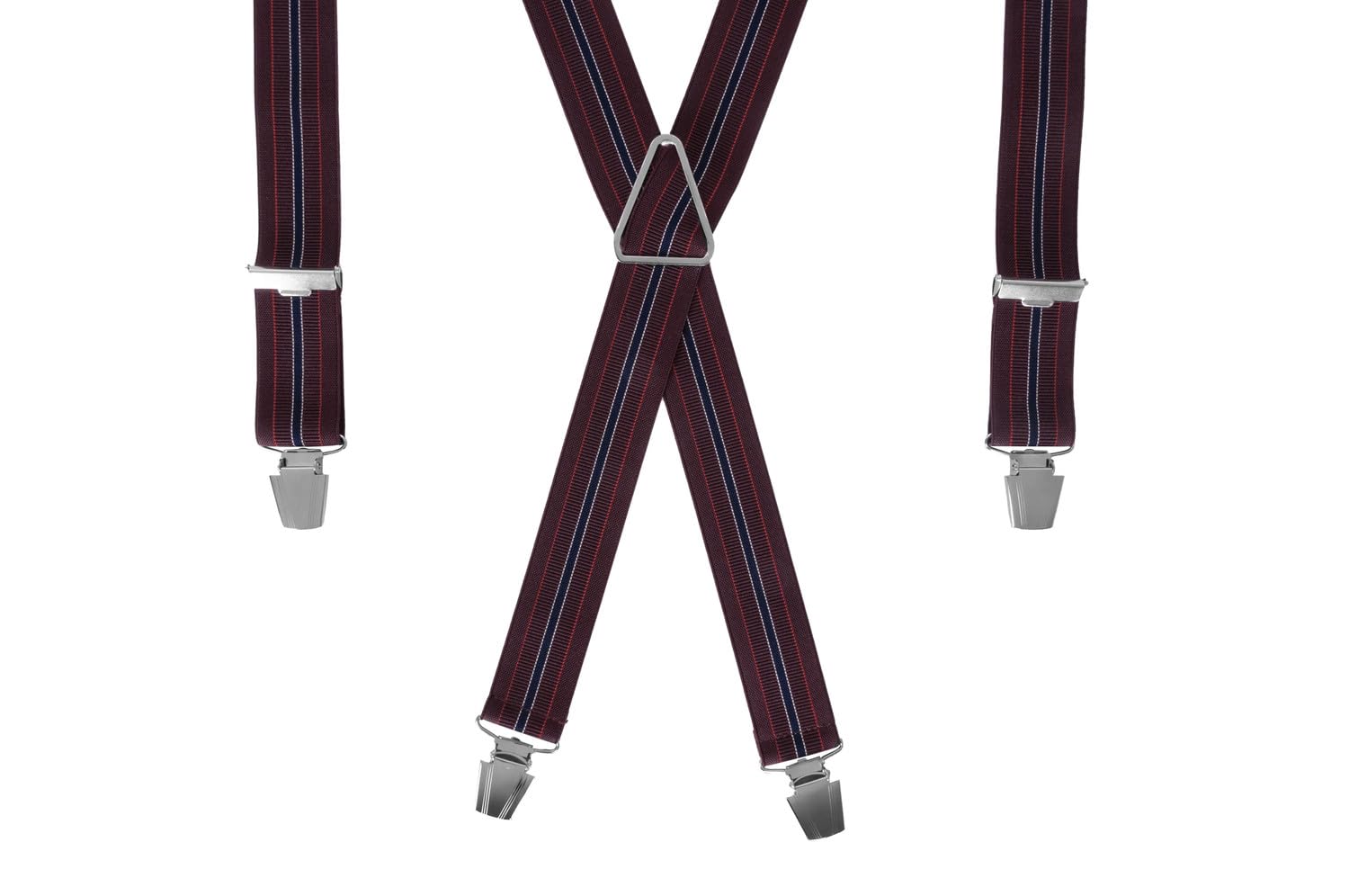 Gaspard Wide Braces in Parallel X Burgundy, Parallel Bordeaux, 120 - Image 2