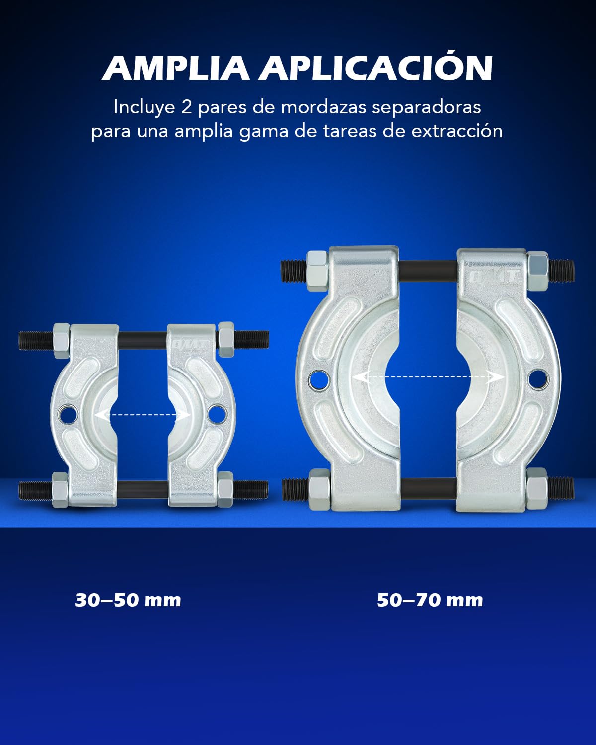 Orion Motor Tech Juego de Extractores de Rodamientos de 5 Toneladas, Kit Separador con Mordazas de 50mm y 75mm (2" y 3") para Buje de Rueda, Eje, Engranajes y Poleas
