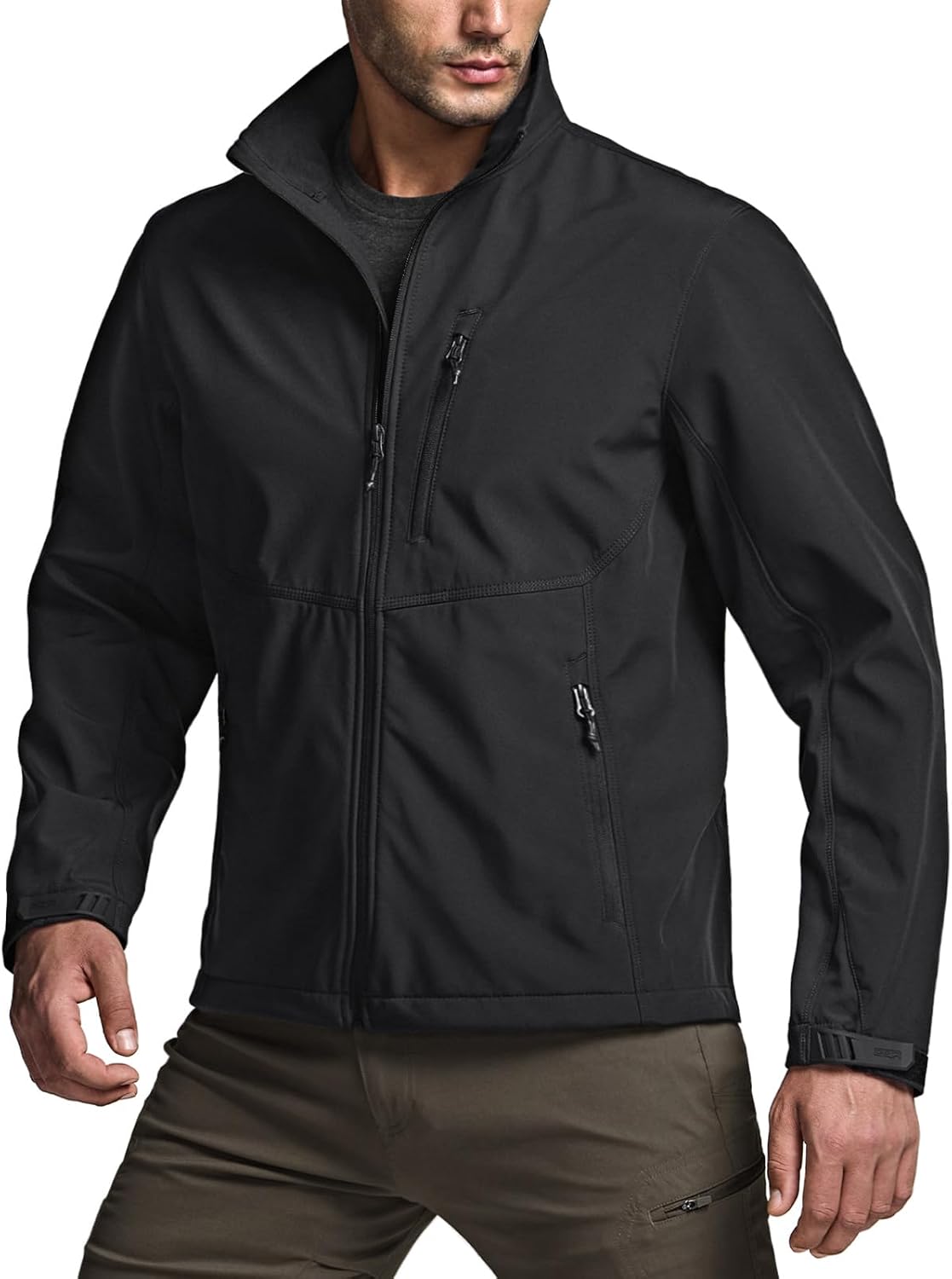 CQR Men's Tactical Softshell Jacket, Winter Warm Fleece Lined Coat, Water Resistant Outdoor Hunting Hiking Rain Windbreaker