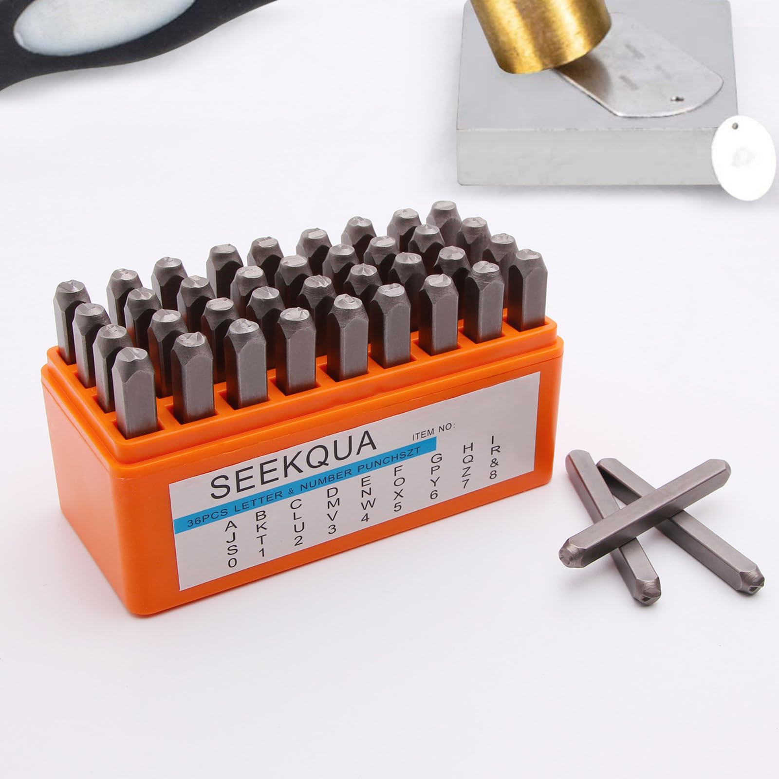 Set di 36 timbri con numeri e lettere, 26 timbri con lettere maiuscole (A-Z), numeri (0-8), set combinato per etichette per biglietti, album di ritagli, artigianato, insegnamento (3 mm)