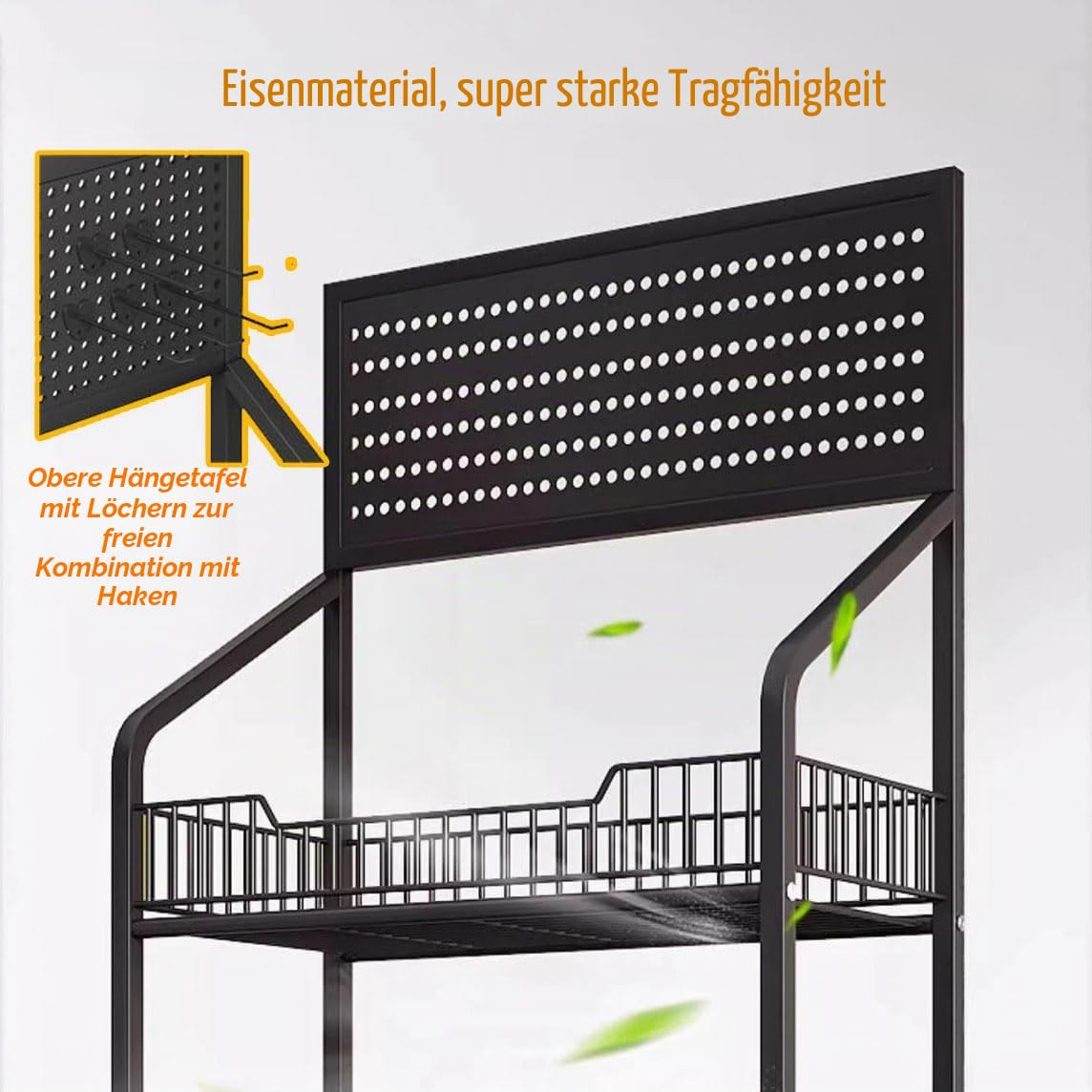 Süßigkeiten-Ausstellungsständer für den Einzelhandel, 5-stufiger Snack-Ausstellungsständer aus Metall, kommerzielles Snack-Regal für Supermärkte mit Rädern und 15 Haken,Schwarz,5 Tier