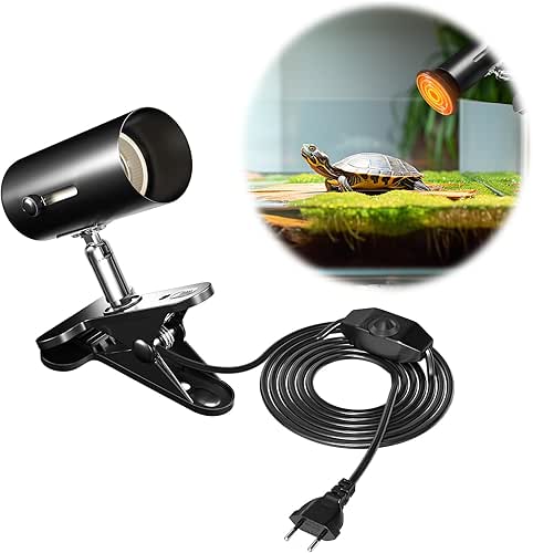 Lampada Riscaldante Per Rettili 2-in-1 Con Morsetto - 50W UVA/UVB, Per Tartarughe, Serpenti, Lucertole, Regolabile 360° - Foto 10