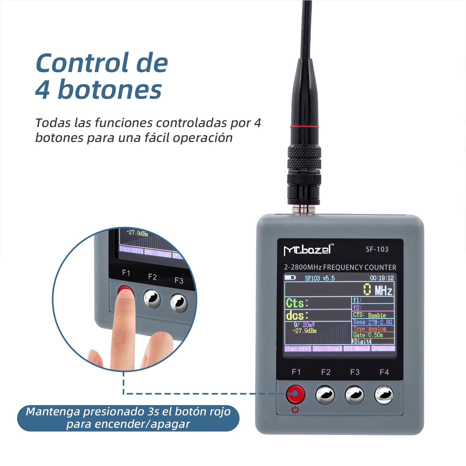 Mcbazel SF-103 Contador de frecuencia de 2-2800mHz