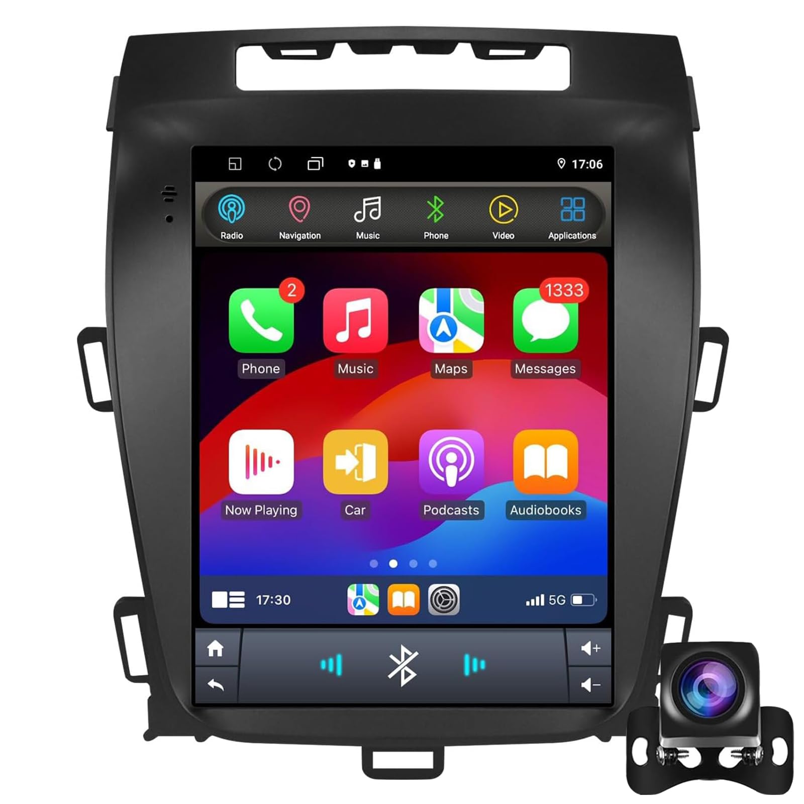 Keoaiob 8-Core 2+32G 9.7 Inch Double Din Carplay Car Stereo For O-Pel Zafira C/Vauxhall Zafira C 2010-2016 With Carplay And Android Auto Radio Gps With Bluetooth Mirror Link/Swc/Bluetooth Camera+Mic(Color:8-Core 2+32G)