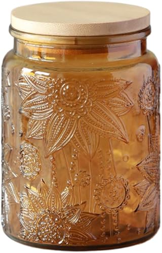 Miniatura 19 de ANSQU Tarro de vidrio azul, recipiente de vidrio vintage de 23.7 FL OZ con tapa hermética, tarro para caramelos/recipiente para azúcar para despensa