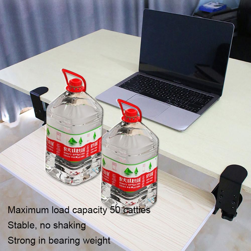 Vassoio per tastiera sotto la scrivania, piccolo cassetto estraibile per tastiera con morsetto a C, piattaforma scorrevole per casa e ufficio, accessorio per computer salvaspazio, design ergonomico