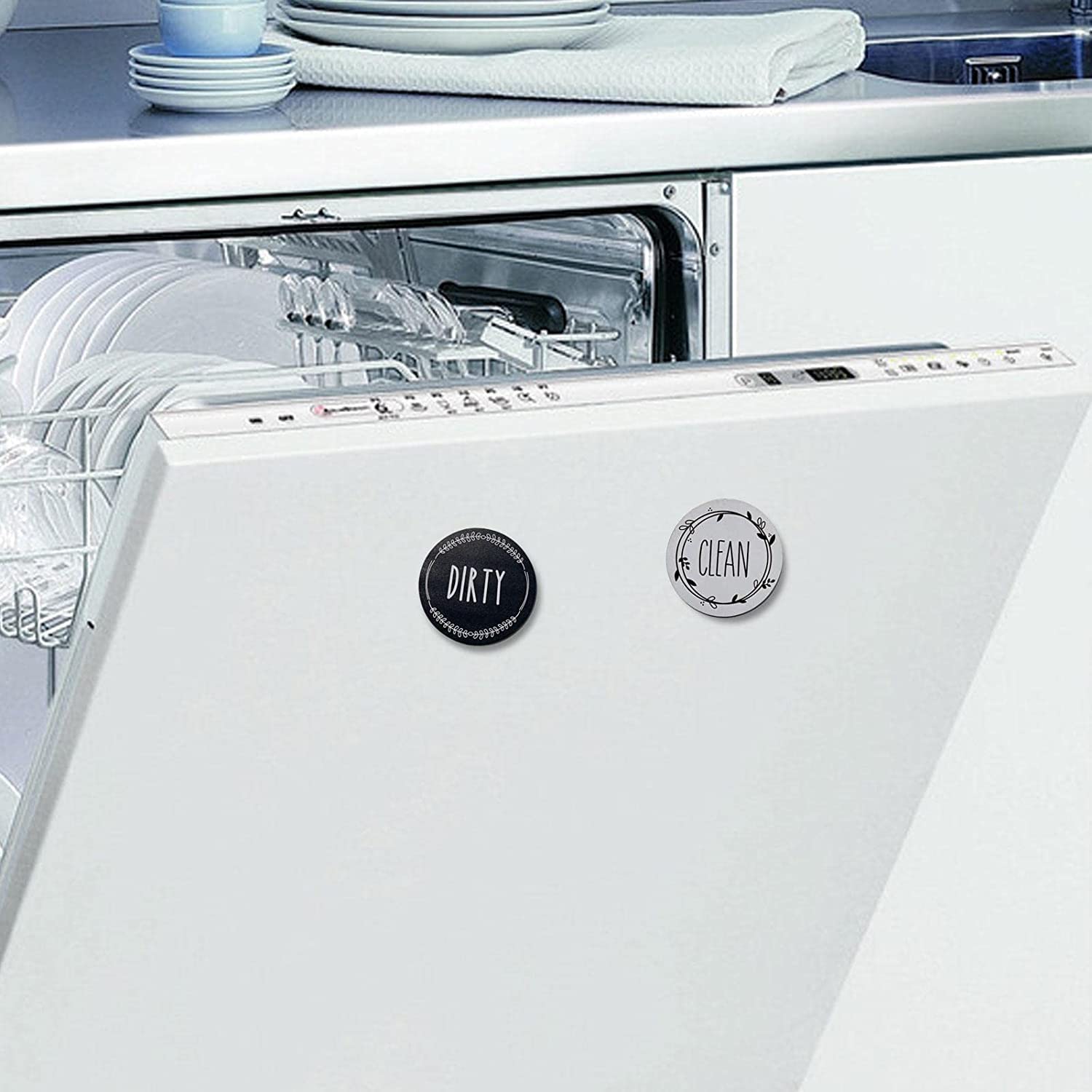 Magnete Lavastoviglie Pulito/Sporco - Indicatore Con Design A Pizzo - Foto 4