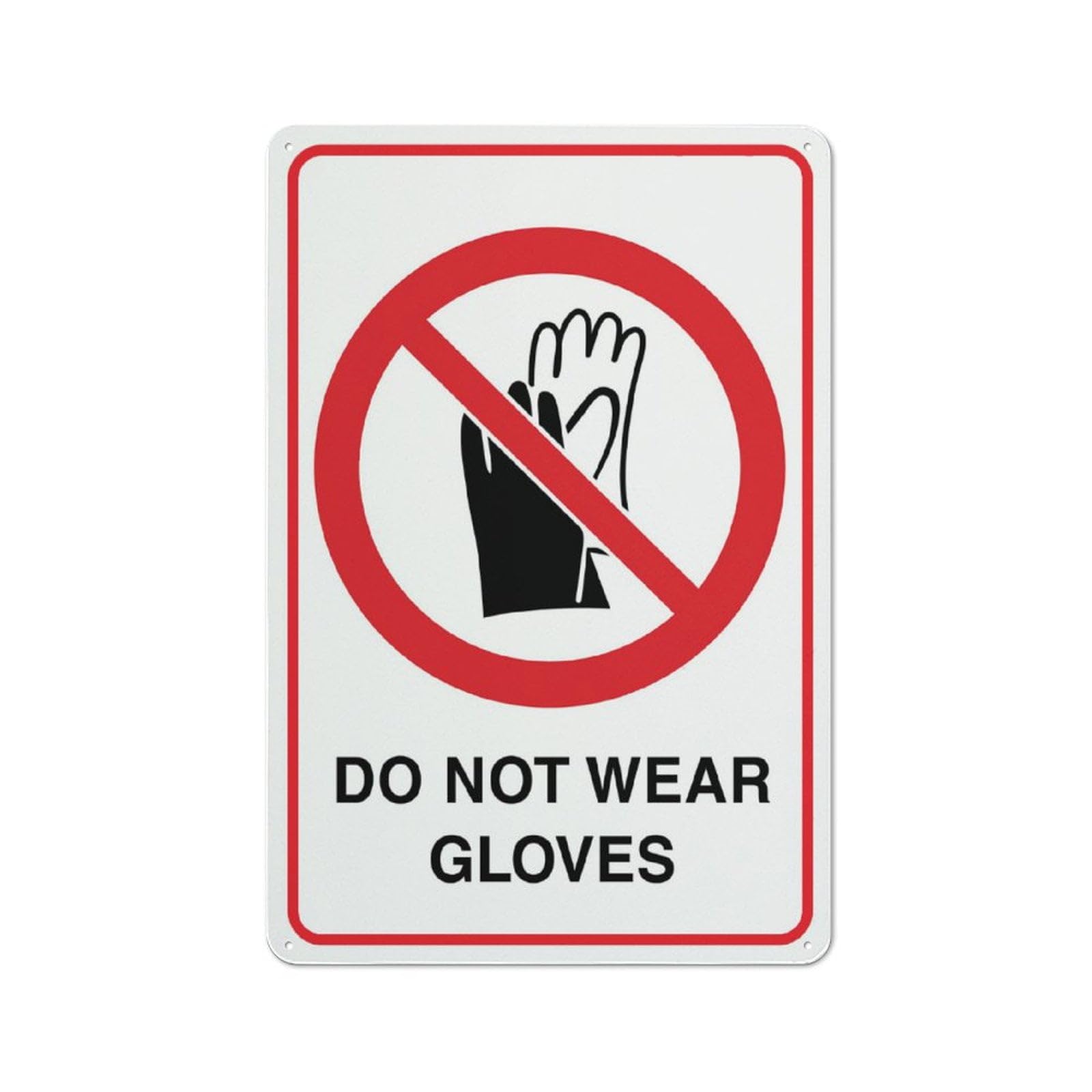 Peiyeety A03 Dowear Gloves Sign Warning Tin Sign Home Kitchen Farm Garden Garage Wall Decor 12X8inch