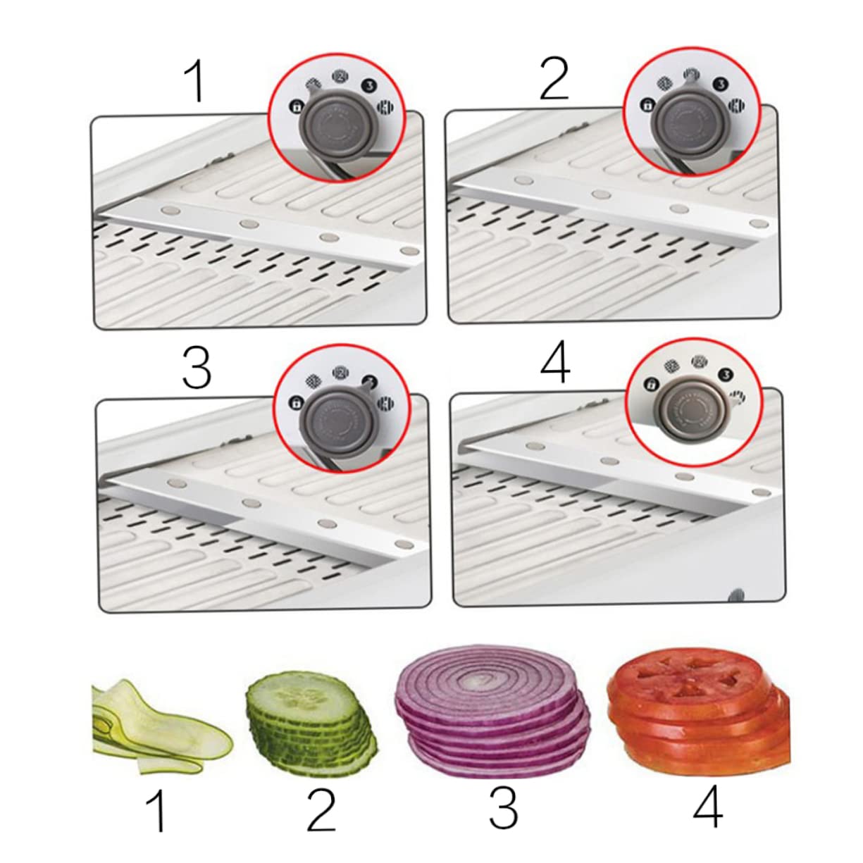 BESTonZON Cortadora De Alimentos Multifunción Rallador De Queso Ajustable Cortafiambres De Verduras Acero Inoxidable Tambores Intercambiables