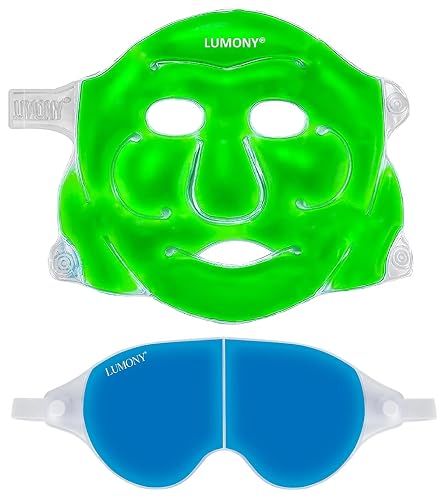 LUMONY® | Combo | Cooling Gel Relaxing Cool face mask & Cooling Relaxing Eye Mask for Suitable for All Family Members (Face Mask + Eye Mask)