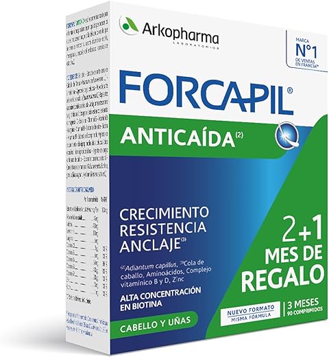 Arkopharma Forcapil Anticaída Pack Tratamiento 3 Meses, Ayuda a Reducir Caída del Cabello, Crecimiento, Resistencia Anclaje, Alta Concentración en Biotina, Complemento Alimenticio