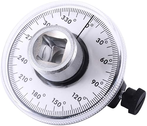 Herramienta de calibre de ángulo de llave dinamométrica de 1/2 pulgada, juego de llaves de medidor de torsión ajustable de 360° de 1/2", herramienta