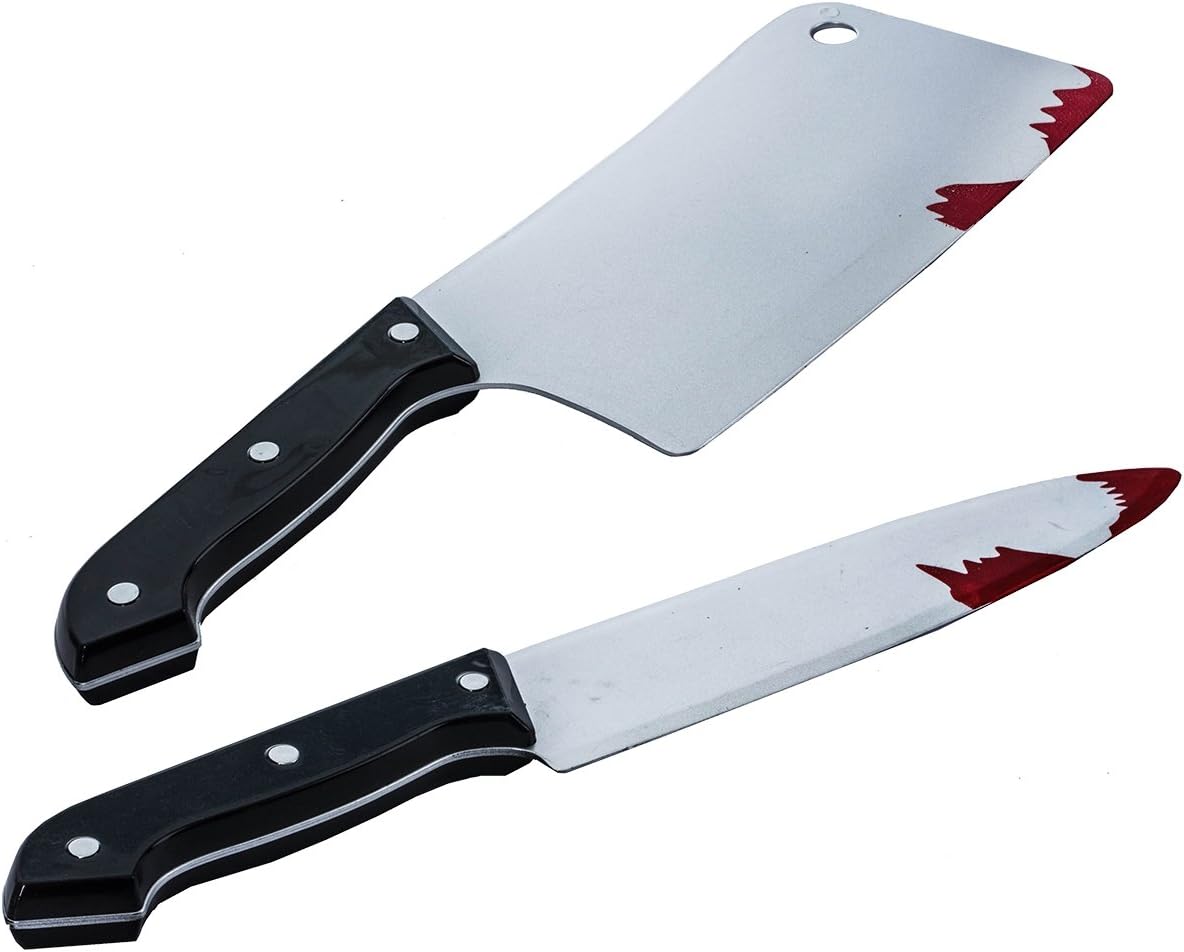 Tigerdoe Fake Knife - 2 Pack, Realistic Knife Prop, Costume Props - Halloween Dress Up Accessories (2 Pack Bloody Knives)
