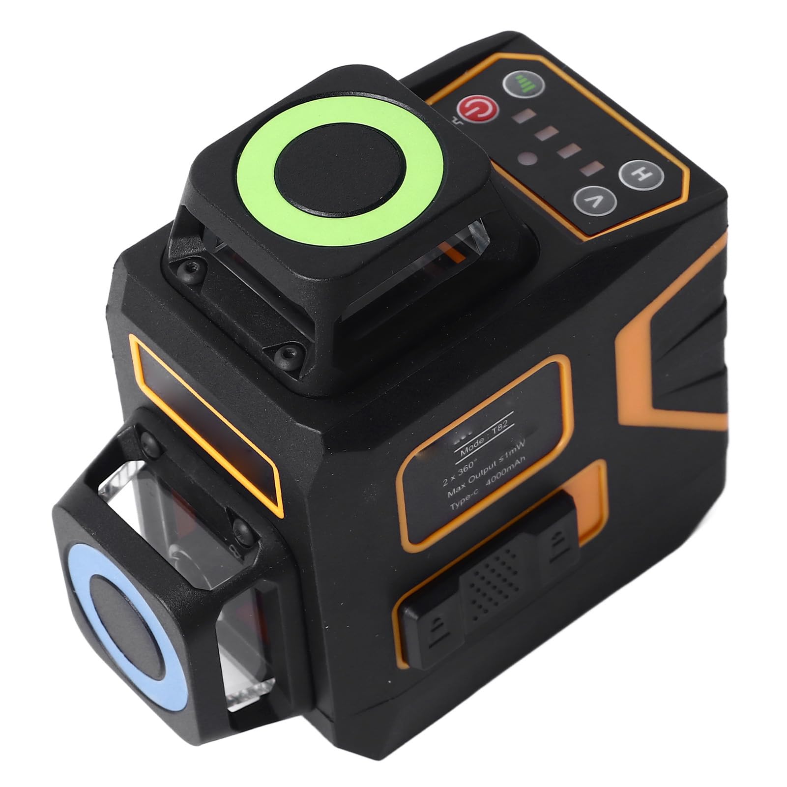 Nivelador de Línea Láser, Herramienta de Nivel de Haz Verde Autonivelante de 360 ​​grados con Autonivelación Automática y 4 Modos, para Decoración Interior y Exterior