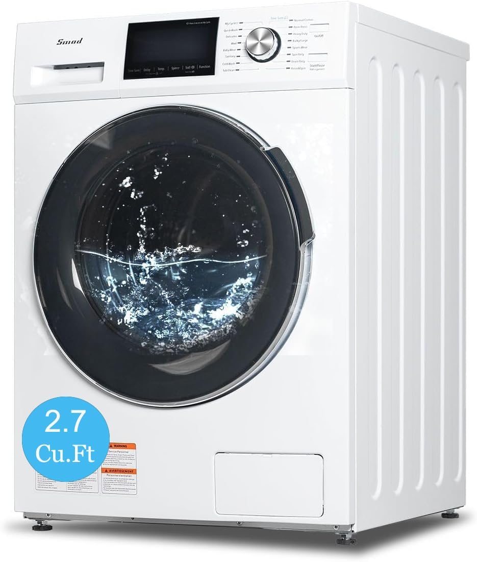 Sponsored Ad - Smad Washing Machine, Compact Front Load Laundry Machine with 14 Washing Programme, Cold Wash, 36 Mins Quick Wash, 2.7 Cu.Ft Space Saving Washer