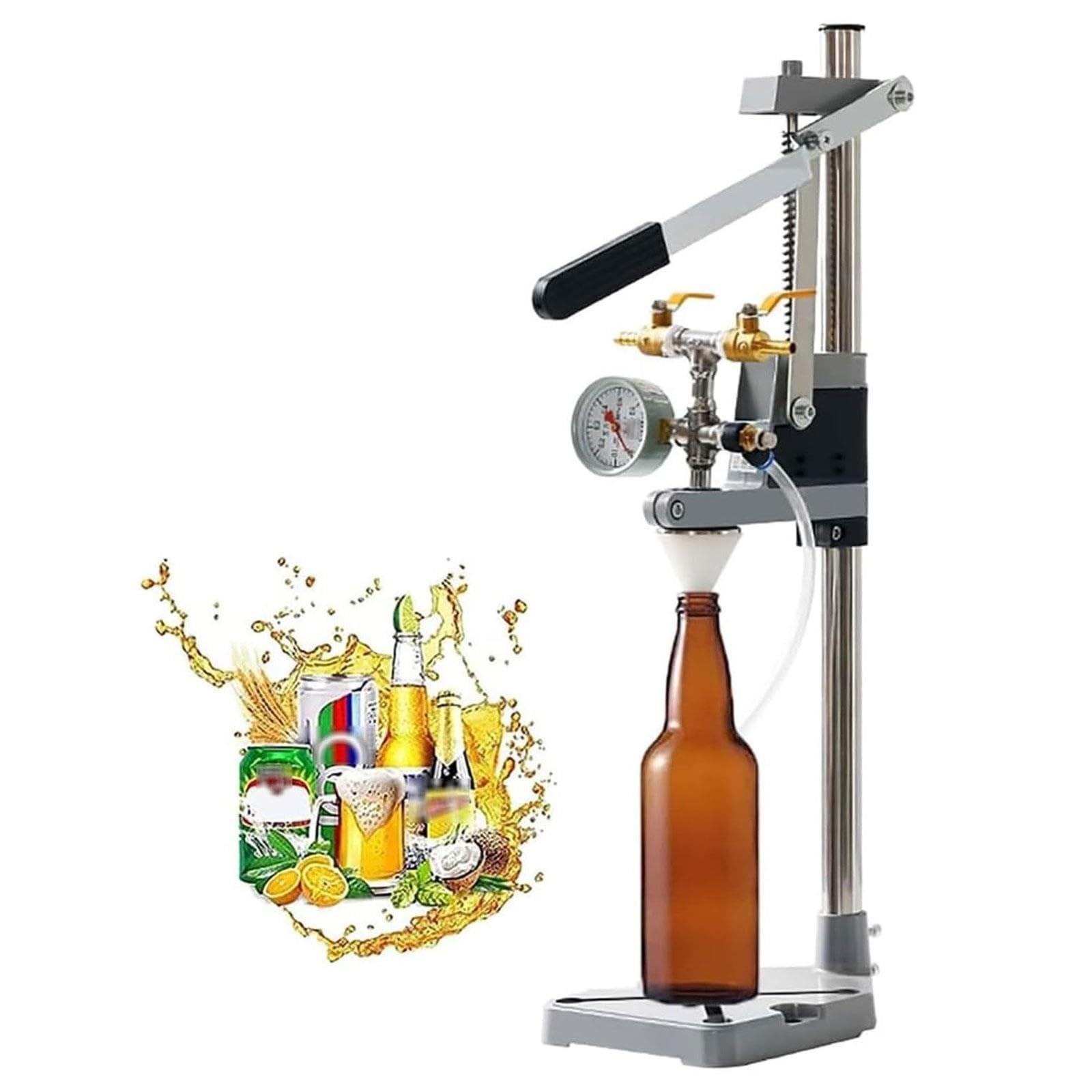 Bierflaschenfüller mit Manometer, Einstellbarer Höhe und Kontrolle