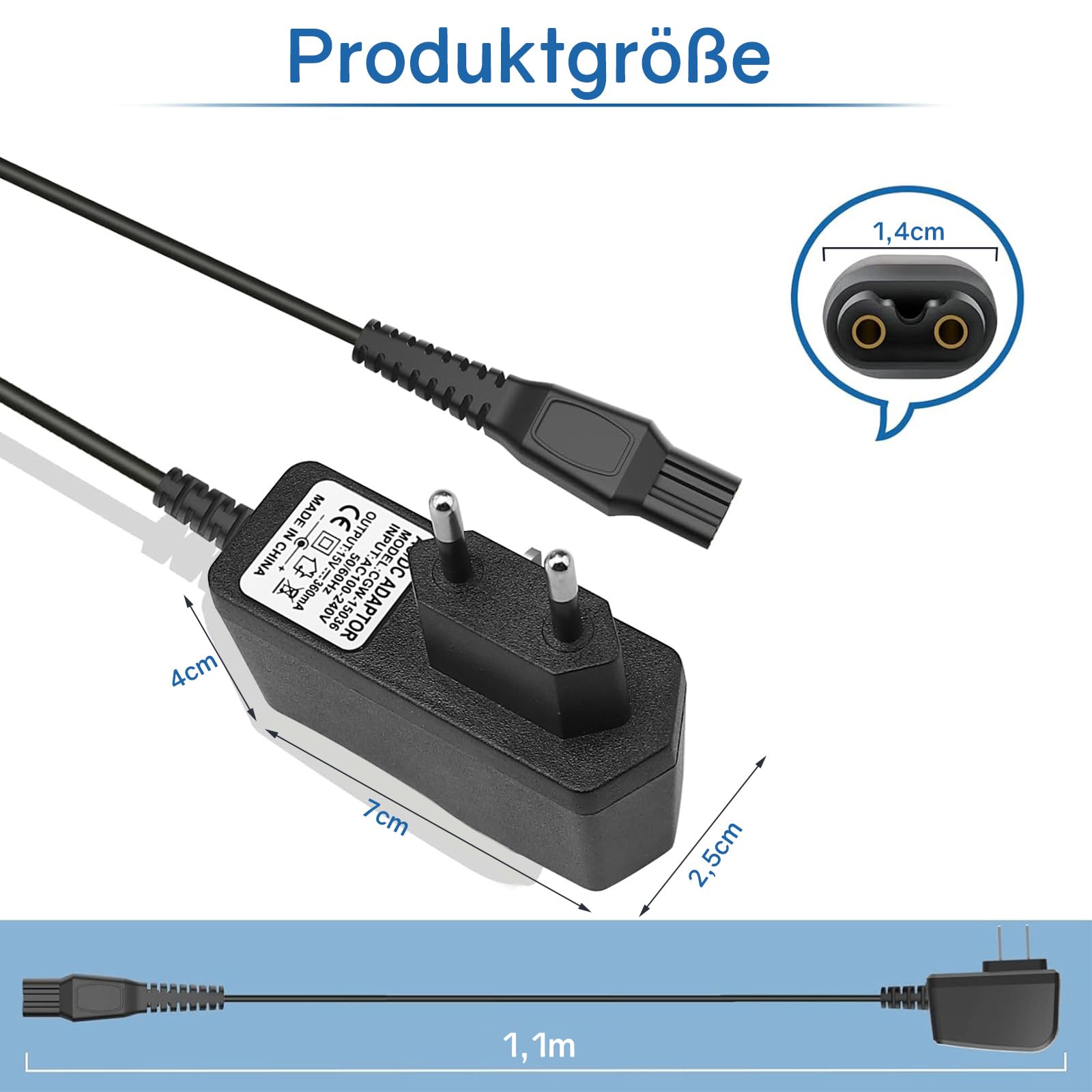 15 V HQ8505 kabel do ładowania do golarki Philips 3000/5000/7000 (nie pasuje do wszystkich modeli), golarka RQ1085 RQ1095 RQ1090 RQ1060 RQ1050 (nie pasuje do serii 3000x/5000x, trymer ) )