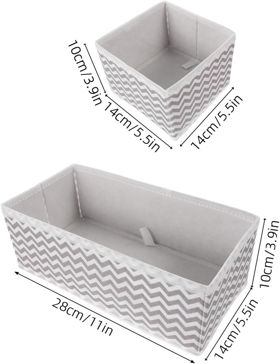 BESTYASH 12pcs and Socks Drawer Organizer Set, Foldable Non-woven Fabric Storage Bins for Bras Underwear Closet and Dresser, Small and Medium Sizes for Clothing Organization