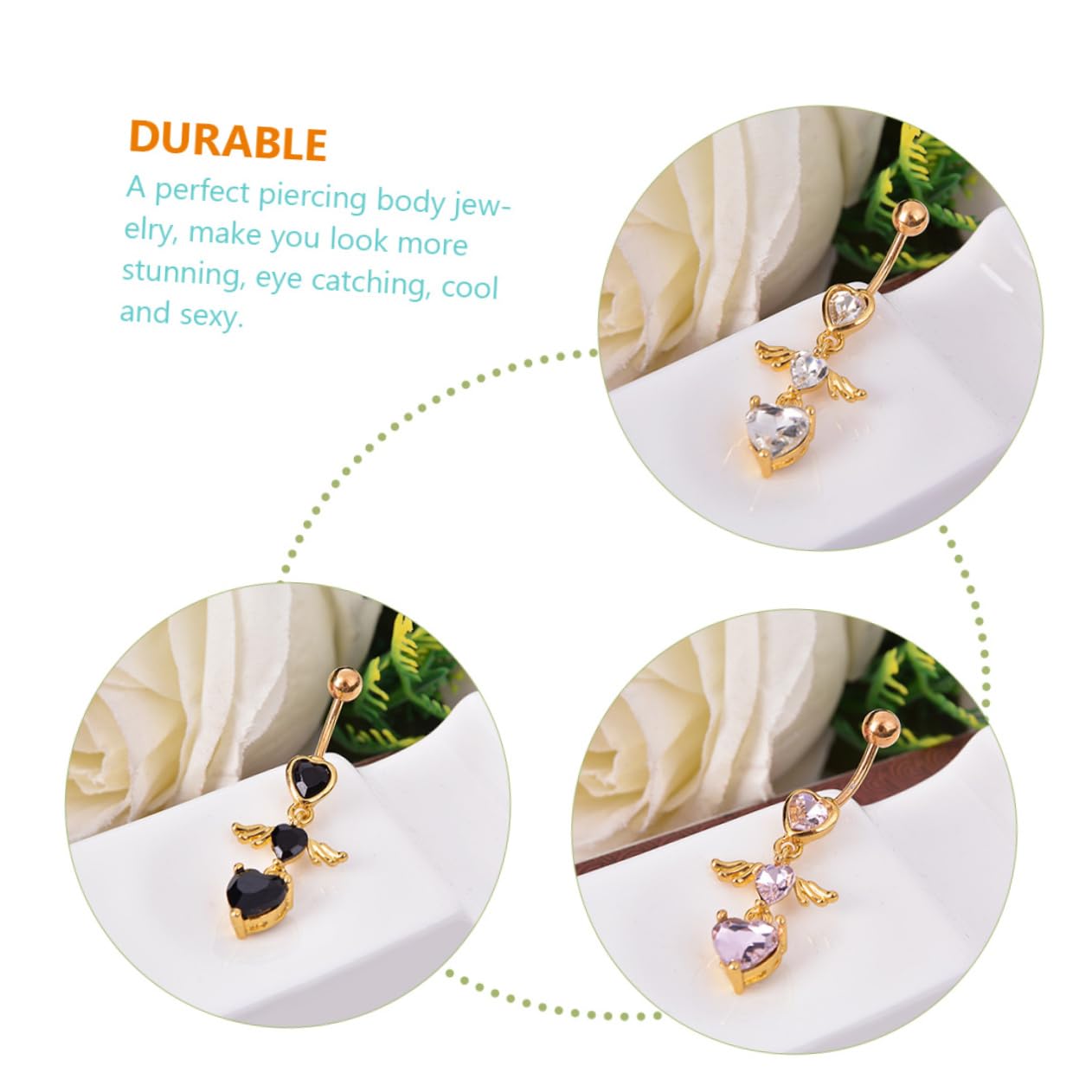SHERCHPRY 15 Piezas uñas del ombligo anillos del vientre piercings en el ombligo belly button piercing barra con pesas piercing en el ombligo anillos de vientre para mujer Acero inoxidable