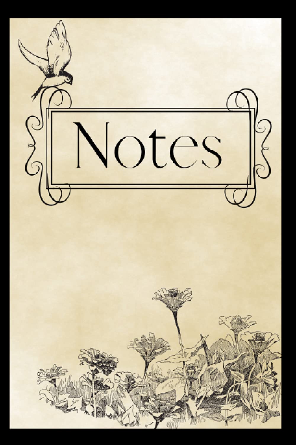 Vintage Style Floral Notebook: Beautiful Shabby Chic Floral Sepia Tone Notepad