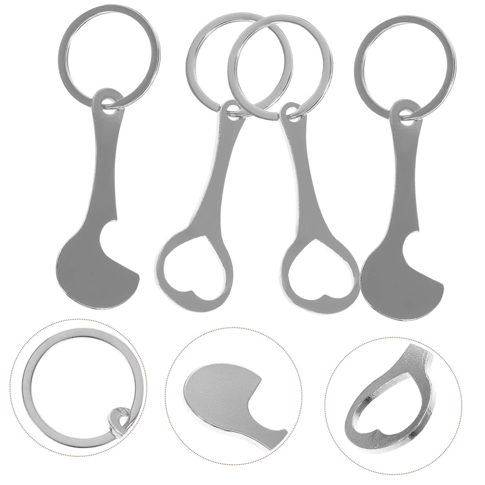 VALICLUD Llavero Con Ficha De Carrito Llavero Con Clip Llavero Con Cordón Llavero Para Porta Llaves Llaveros De Coche Clips Para Llavero Porta Credencial Metal Plateado