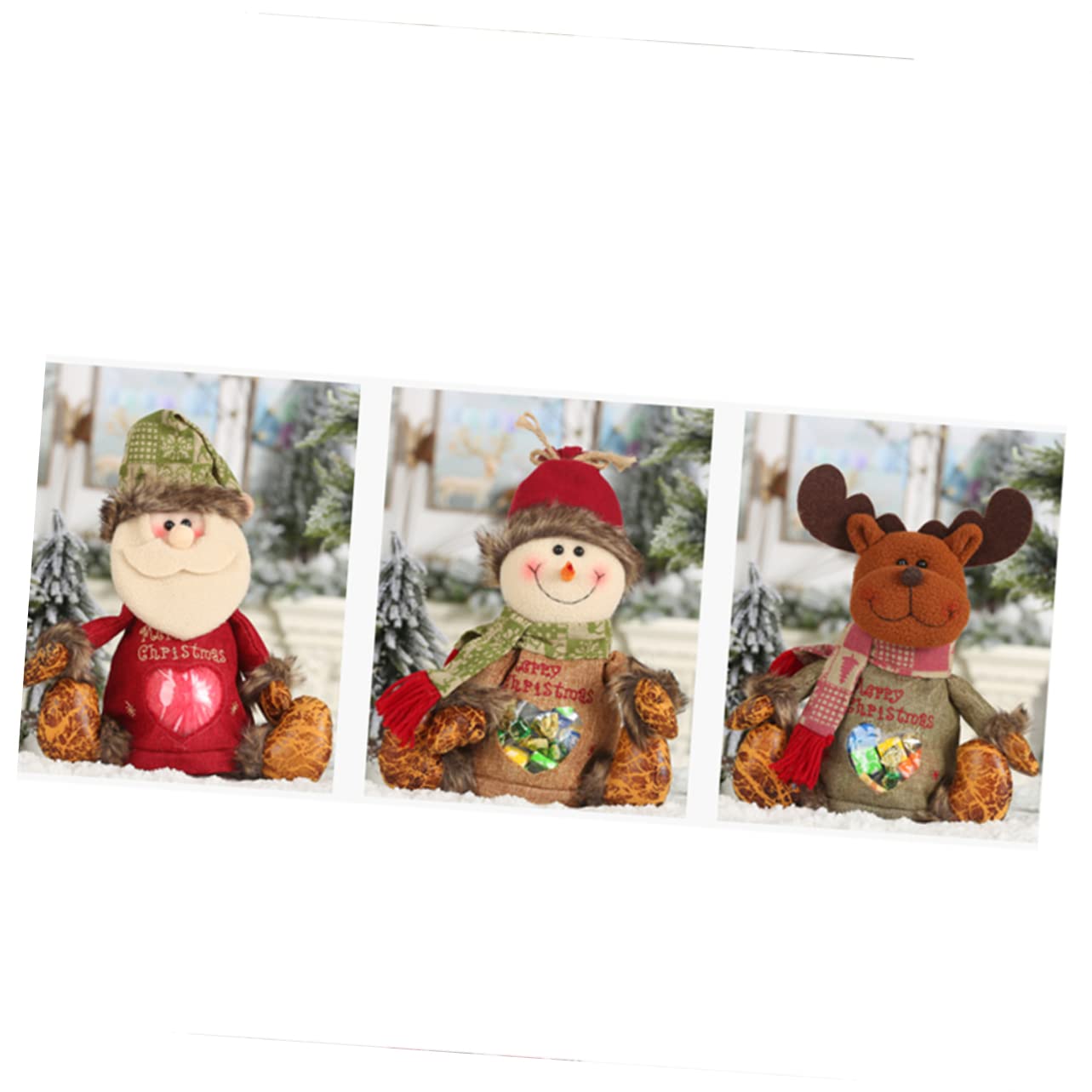 FRCOLOR 2 Pièces de noël de rangement rangement sachet confiserie christmas sachet bonbon sacs transparents de fête de Noël ornement de bureau de Noël
