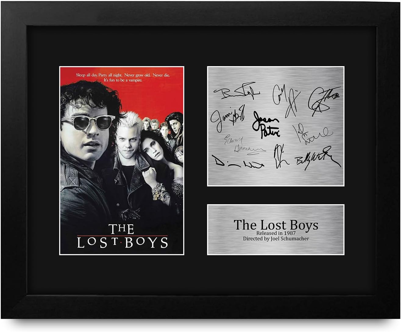 HWC Trading The Lost Boys Framed Gifts Printed Signed Autograph Picture for Movie Memorabilia Fans - US Letter Size